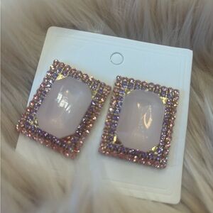 Elegant Pink and Purple Gemstone Earrings